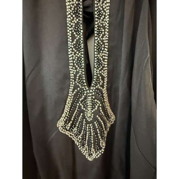 BCBG Max Azria Beaded 100% silk top 1920/30s art deco Halter - Picture 2 of 12